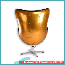 Style Fashion Gold Aluminum Leather Negotiation Lounge Lounge Chair